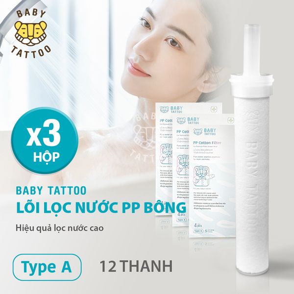  Bộ lõi lọc PP Type A cho vòi sen tắm cao cấp lọc nước, khử Clo, sở hữu khoảng trống xoắn ốc siêu nhỏ 1μm ~ 5μm BABY TATTOO 