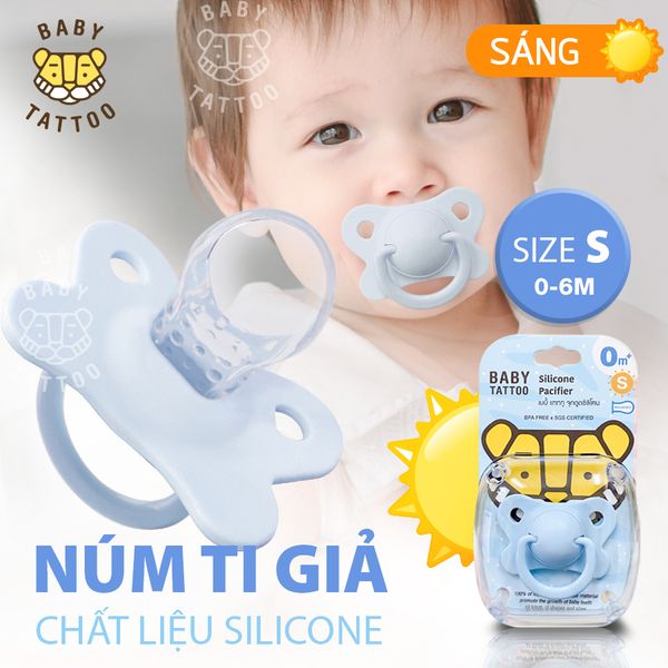  Ti Giả, Ti Ngậm Silicone Chuyên Dụng Ban Ngày Cho Bé Từ 0-18 Tháng Tuổi 