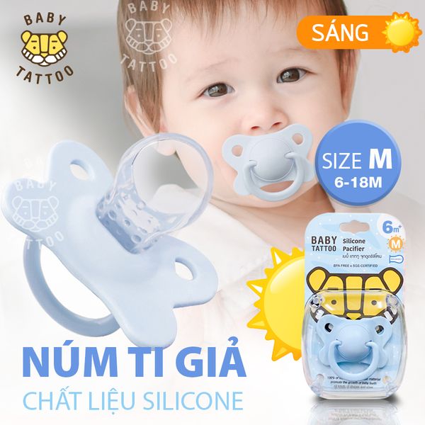  Ti Giả, Ti Ngậm Silicone Chuyên Dụng Ban Ngày Cho Bé Từ 0-18 Tháng Tuổi 