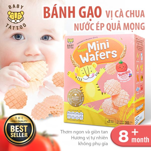  BABY TATTOO Bánh Gạo Mini Wafer Vị Rau Củ Cho Bé Từ 8 Tháng Tuổi 