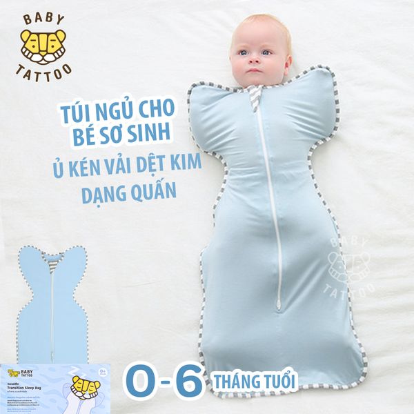  BABY TATTOO Túi Ngủ, Ủ Kén Vải Dệt Kim Dạng Quấn Cho Bé Sơ Sinh Từ 0-6 Tháng Tuổi 