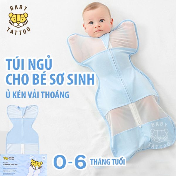  BABY TATTOO Túi Ngủ, Ủ Kén Chất Vải Thoáng Khí Cho Bé Sơ Sinh Từ 0-6 Tháng Tuổi 