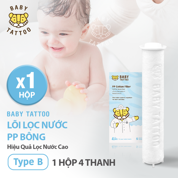  Bộ lõi lọc PP Type B cho vòi sen tắm lọc nước, khử khuẩn BABY TATTOO 