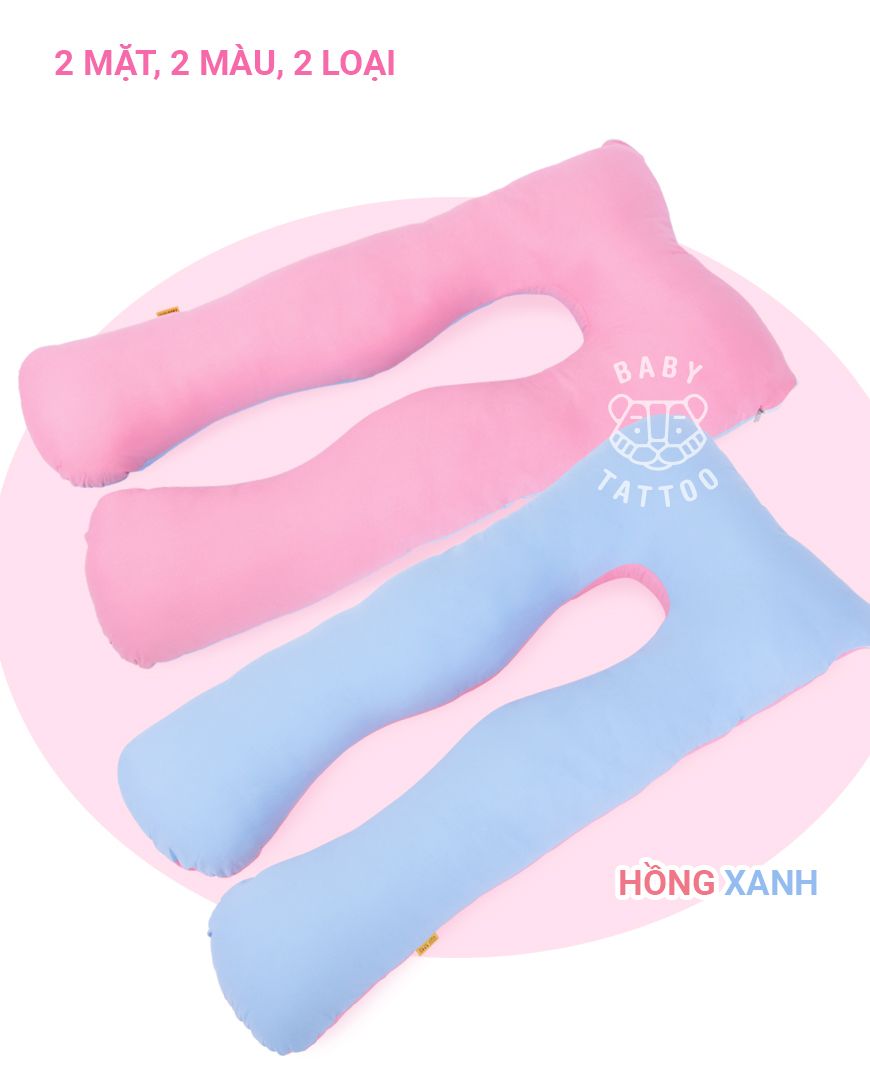 Gối Ôm Chữ U Cho Mẹ Bầu Cao Cấp, Mềm Mãi, Thoải Mái Và Có Thể Tháo Rời 3.2kg