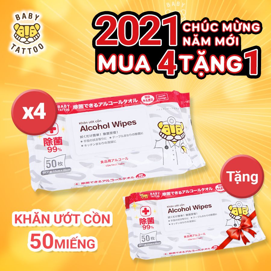 COMBO KHĂN GIẤY ƯỚT CỒN MUA 8 TẶNG 2