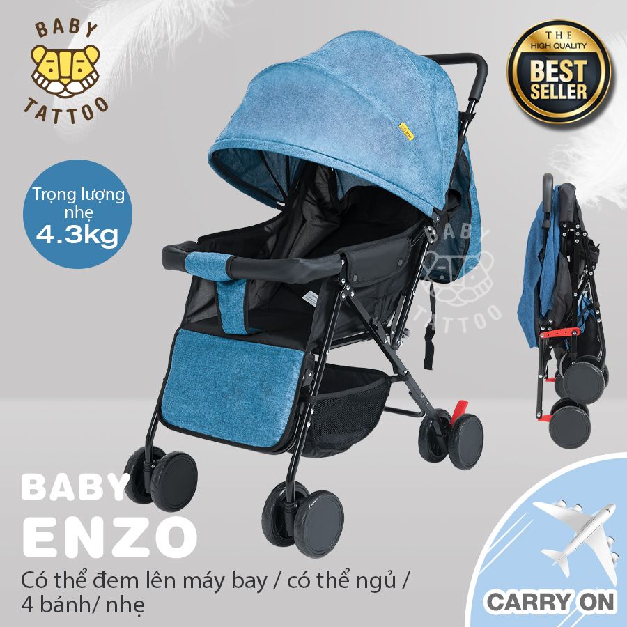 Xe Đẩy Em Bé Enzo (4.26kg) Nhẹ, Tiện Lợi, Dễ Sử Dụng, Gấp Gọn Dễ Dàng