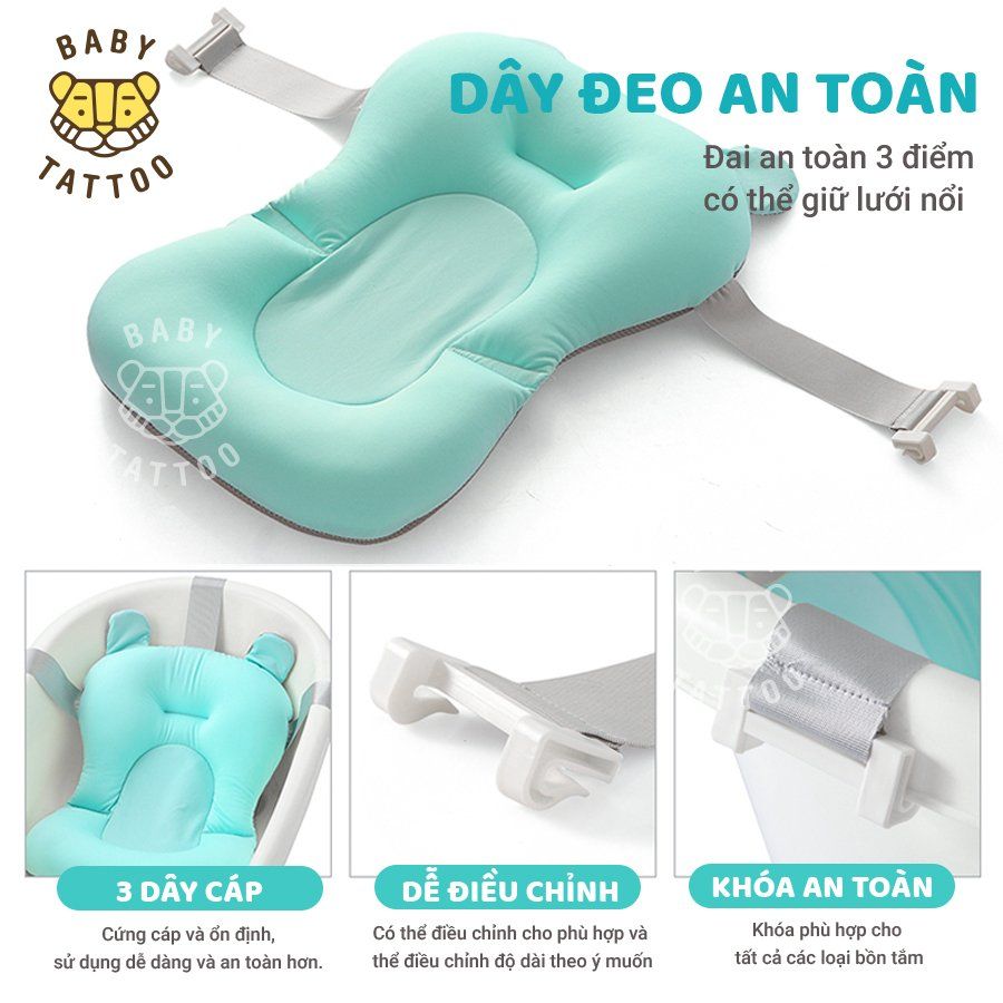Đệm Lót Bồn Tắm Chống Trượt, Mềm Mại, An Toàn Cho Bé Sơ Sinh