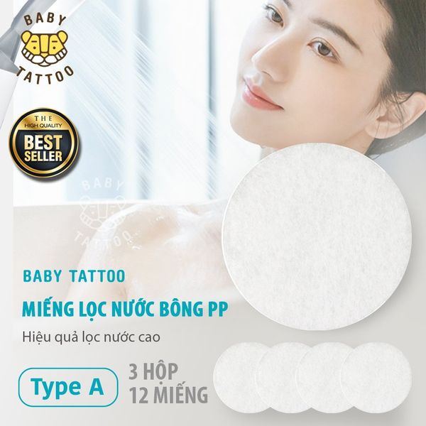  Miếng Bông Lọc PP Type A Thay Thế Cho Vòi Sen Tắm Cao Cấp Lọc Nước, Khử Clo BABY TATTOO 