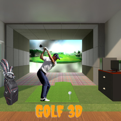 Trọn Gói Phòng tập golf 3D Hàn Quốc tích hợp 40 sân golf  kích thước D 5m x R 4m x C 3m