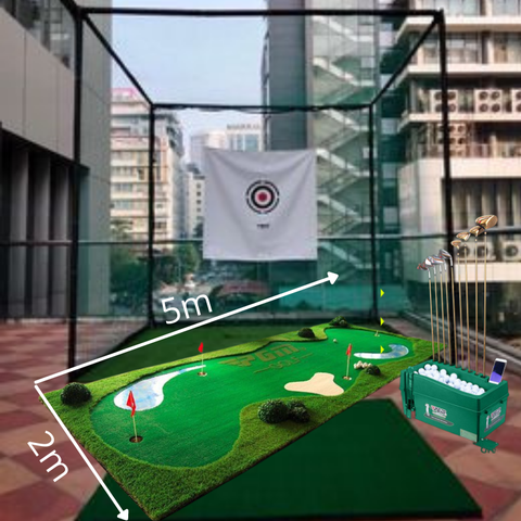 [VIP 6] Khung tập golf, thảm tập golf swing 3D, thảm tập putter golf cao cấp, máy nhả bóng golf tự động, hồng tâm, thảm cỏ golf nhân tạo