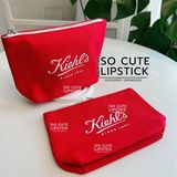 Túi đựng mỹ phẩm Kiehl's Đỏ Trơn 21x14x6