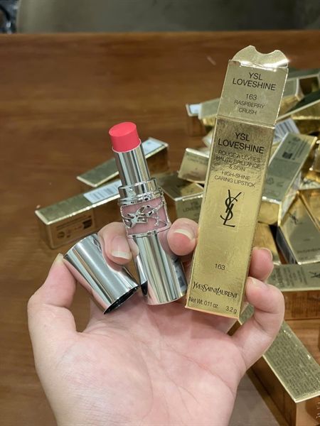 Son YSL Loveshine Wet Shine Lipstick #163 Raspberry Crush