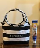 Túi Đựng Mỹ Phẩm Sephora Sọc Trắng Đen Sephora Favorites "What's In My Bag"