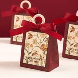Hộp Quà Mini Nơ + Vòng Gỗ - Đỏ