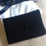 Túi DIOR Trousse Pouch - Nhung Đen Chữ Nhật 21x14cm
