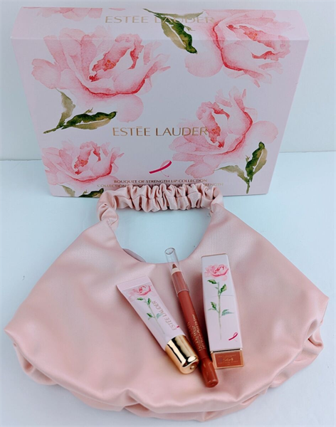 Giftset Túi + Son Môi Estee Lauder 4-Pc. Bouquet Of Strength Lip Set