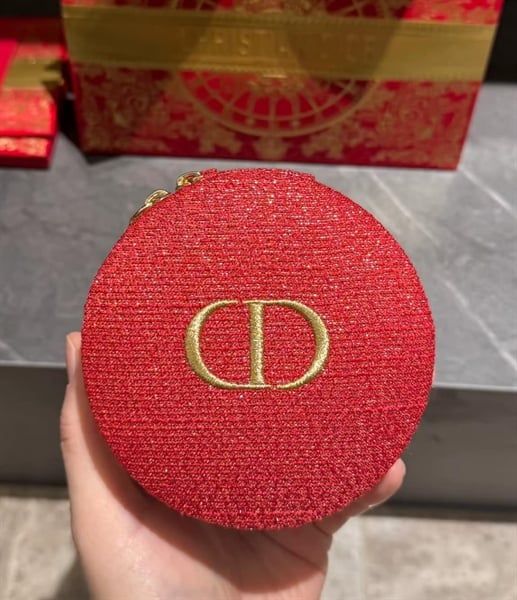 Túi Đựng Mỹ Phẩm Tròn Dior Prestige Jewelry Box Minisize - Màu Đỏ