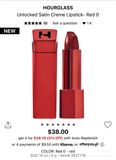 Son Hourglass Unlocked Satin Creme Lipstick Red 0 - Minisize 1gr