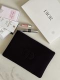 Túi DIOR Trousse Pouch - Nhung Đen Chữ Nhật 21x14cm