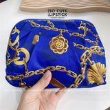 Túi Đựng Mỹ Phẩm Estee Lauder Xanh Dương Họa Tiết Xích