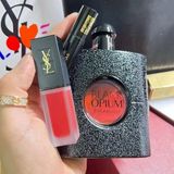 Set Nước Hoa YSSL Black Opium EDP GIft Set (Mascara - Nước Hoa Fullsize 90ml - Son YSSL 208 Fullsize)