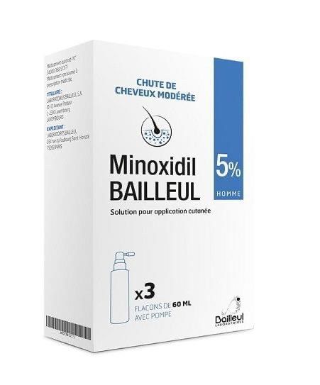 Xịt Mọc Tóc , Giảm Rụng Tóc Minoxidil Bailleul Dòng 5% - Chai 60ml