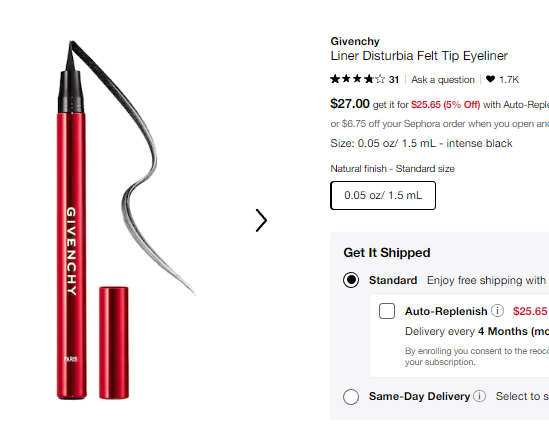 Kẻ Mắt Givenchy Liner Disturbia Felt Tip Eyeliner Unbox