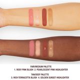 Bảng Phấn Má Hồng & Bắt Sáng Charlotte Tilbury Mini Hollywood Blush & Glow Palette Fair - Medium