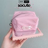 Túi Đựng Mỹ Phẩm LANEIGE Bouncy Pouch Hồng Pastel Mini 16x12x7cm