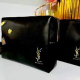 Túi Đựng Mỹ Phẩm YSL Icon Studs Pouch Da Pu Đen 21x14x4cm