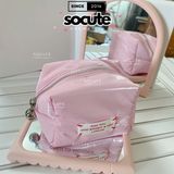 Túi Đựng Mỹ Phẩm LANEIGE Bouncy Pouch Hồng Pastel Mini 16x12x7cm
