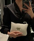 Túi Da Dập Sọc Trắng Tomford