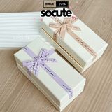 Hộp Quà Mini Đựng Son/Nước Hoa - Trắng Nơ Tím
