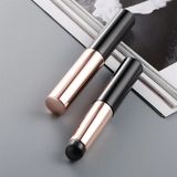 Cọ Tô Son Môi Đầu Tròn Bằng Silicone Đàn Hồi Không Nhòe - Đen Có Nắp Đậy