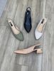 Sandal bít mũi, gót ốp đồng 4cm MT392