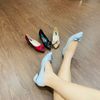 Giày gót trụ 3cm, nơ lưới MT814