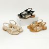 giày sandal nữ xỏ ngón quai đan chéo đế 3cm MT3312