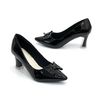 Giày công sở gót 5cm mika, mũi phối nơ MT2527