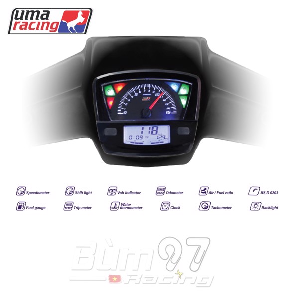 Đồng Hồ UMA CHÍNH HÃNG Cho Dream / Honda EX5 - DIGITAL LCD METER BLUE BLACK LIGHT