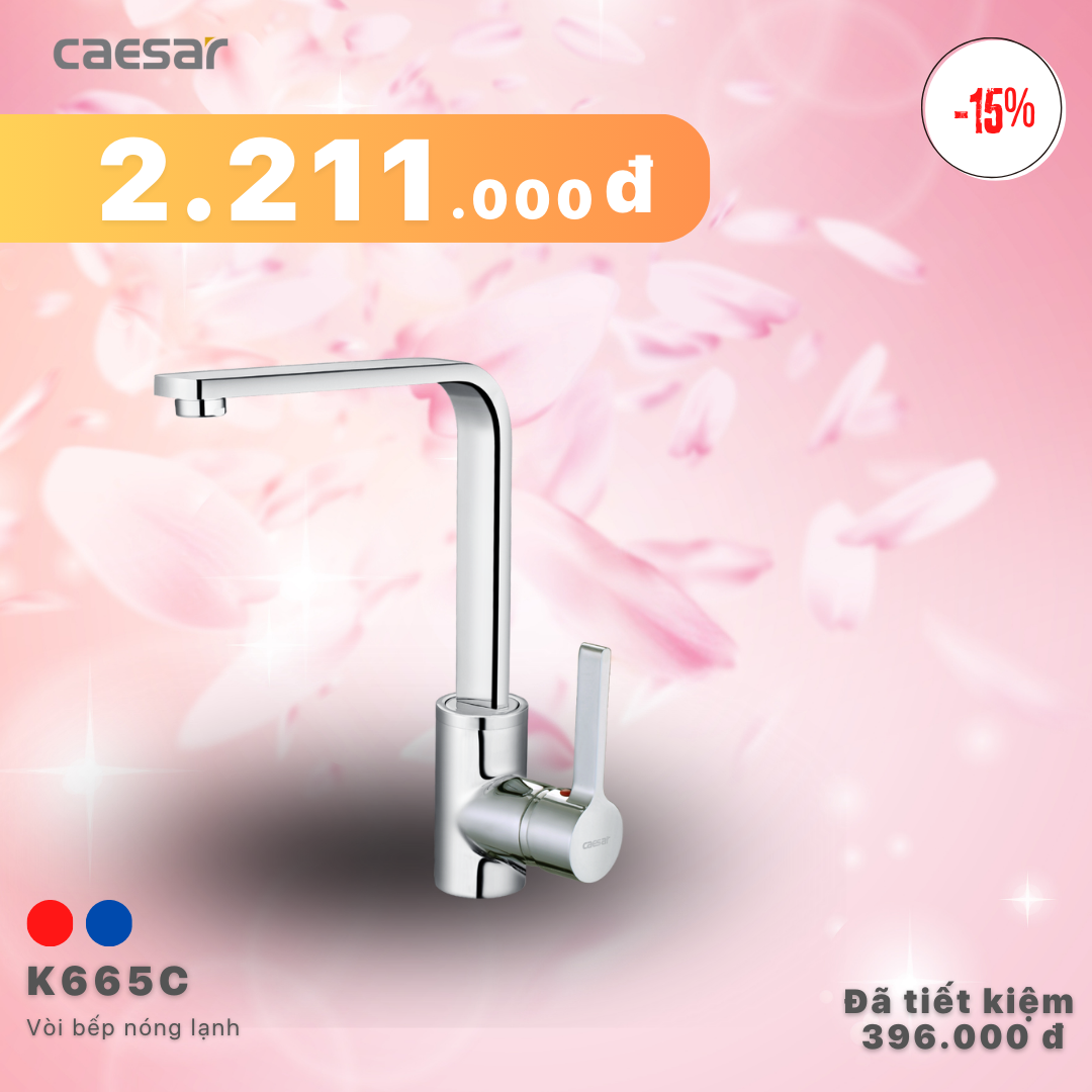 Khuyến mãi ưu đãi Vòi bếp Nóng Lạnh - K665C