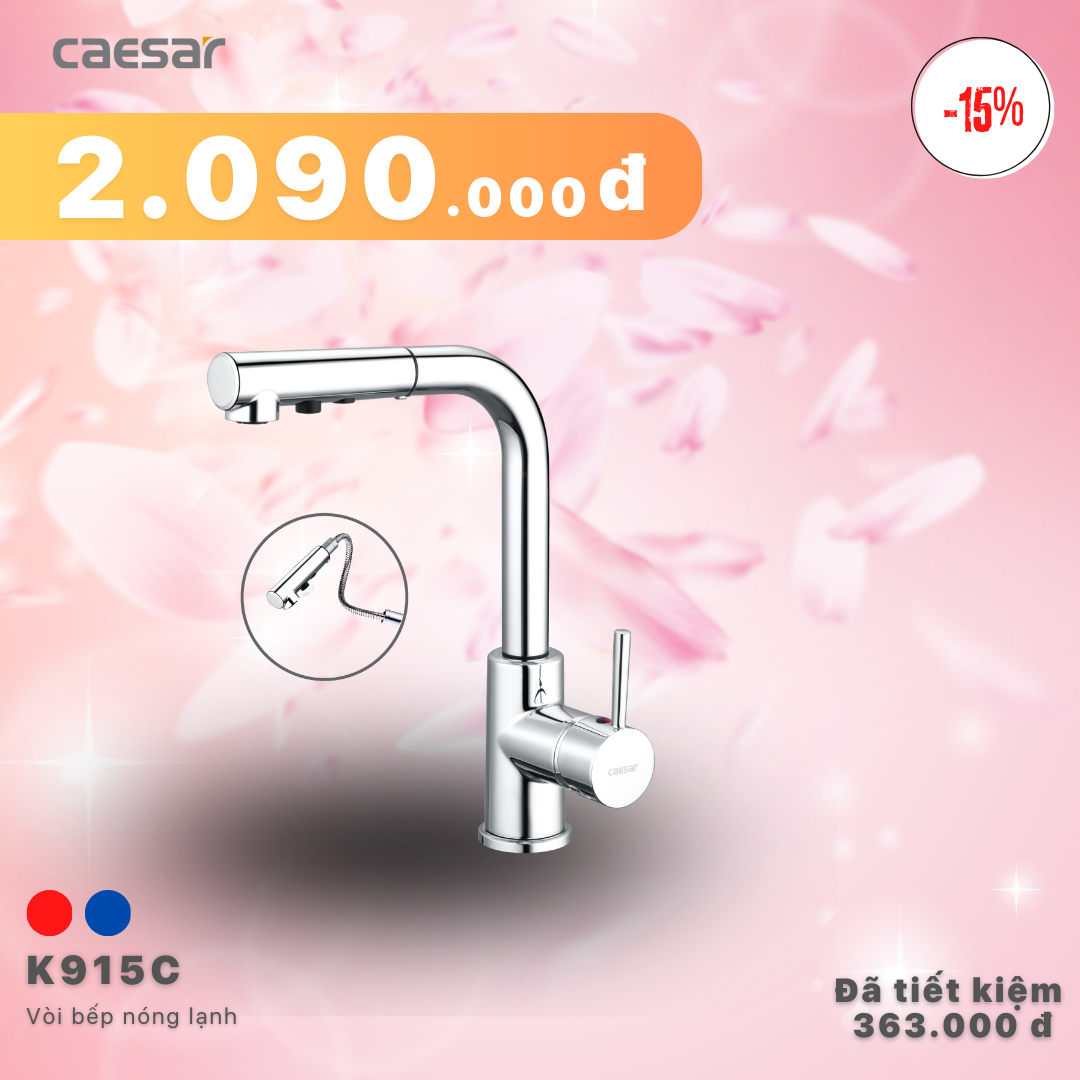 Khuyến mãi ưu đãi Vòi bếp Nóng Lạnh - K915C
