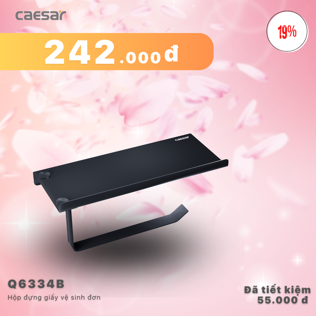 Khuyến mãi ưu đãi - Hộp đựng giấy vệ sinh đơn có kệ Q6334B