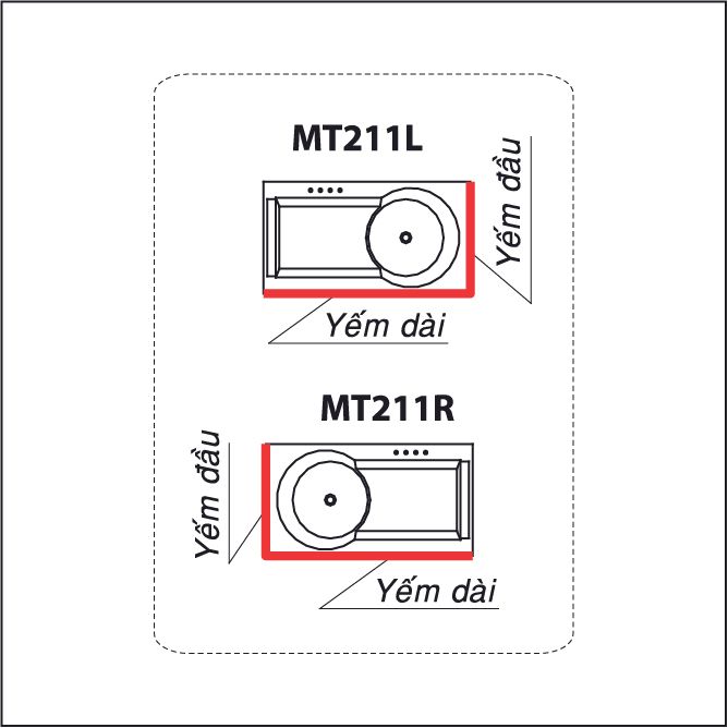 Bồn Tắm Massage + Massage Hơi Chân Yếm - MT211SL/R