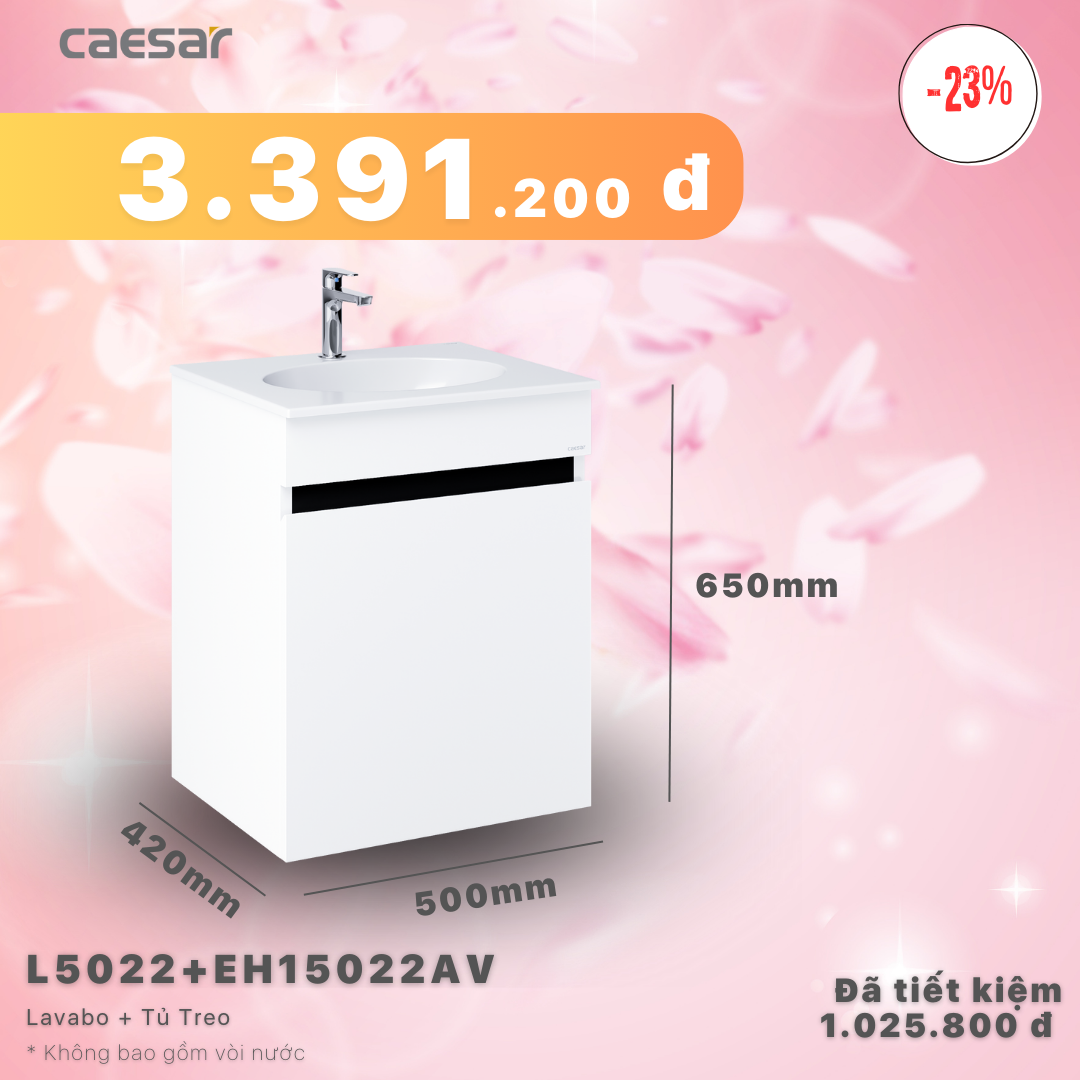 Khuyến mãi ưu đãi - Lavabo + Tủ treo - L5022 + EH15022AV