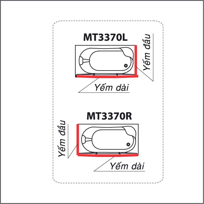Bồn Tắm Massage + Massage Hơi Chân Yếm - MT3370LS/RS