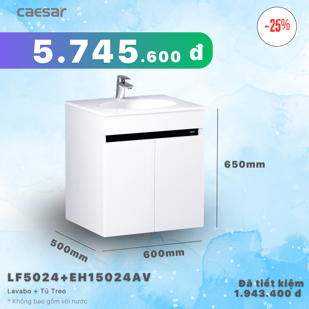 Khuyến mãi ưu đãi - Lavabo + Tủ treo - LF5024 + EH15024AV