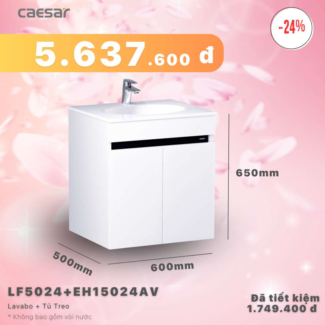 Khuyến mãi ưu đãi - Lavabo + Tủ treo - LF5024 + EH15024AV