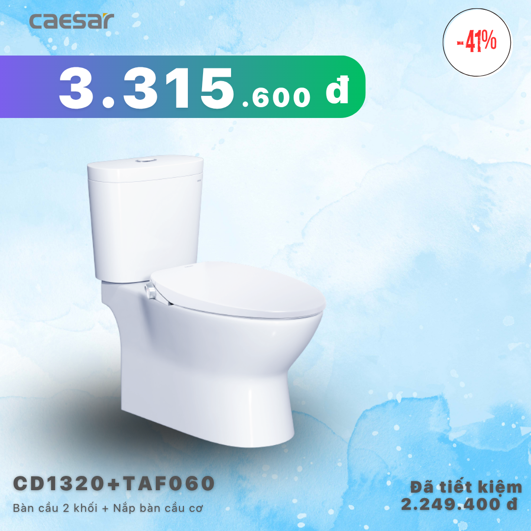 Khuyến mãi ưu đãi-Bàn Cầu kết hợp nắp cơ đa năng - CD1320 - TAF060