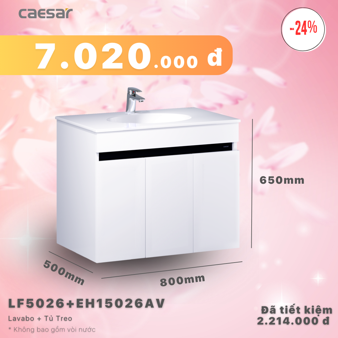Khuyến mãi ưu đãi - Lavabo + Tủ treo - LF5026 + EH15026AV