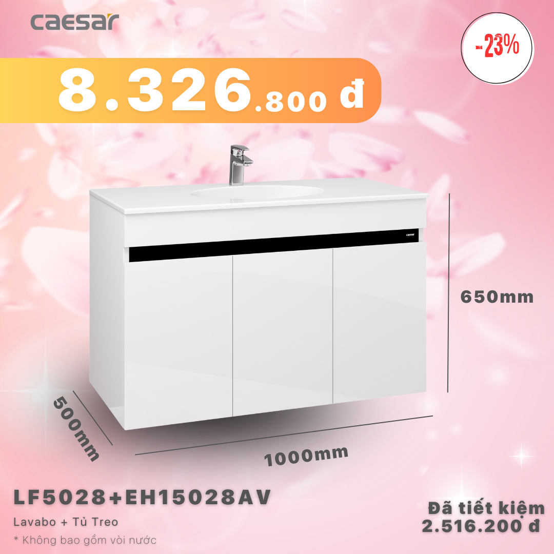 Khuyến mãi ưu đãi - Lavabo + Tủ treo - LF5028 + EH15028AV